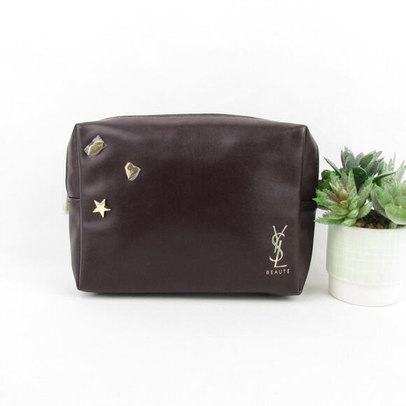 YSL Beaute Handbags - YSL Beauté Burgundy Oxblood Makeup Pouch